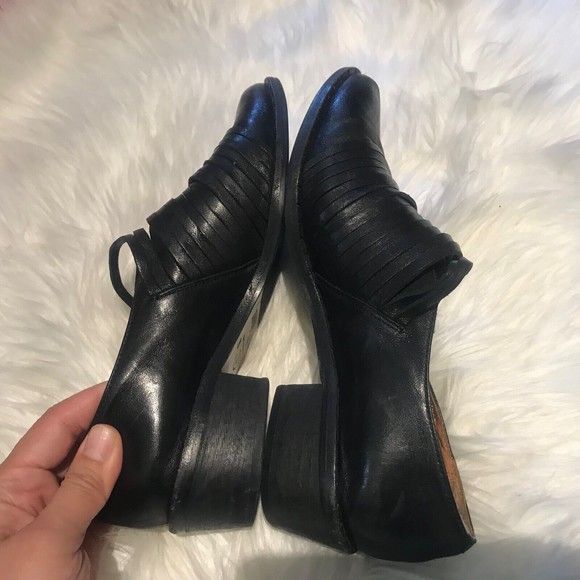Anthropologie Kupuri Spain Fringe Bootie Black Bohemian Boho Ankle Boots Size7.5 - Picture 6 of 9
